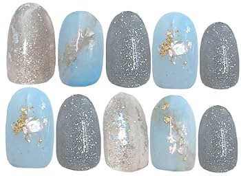 ネイル　ネイルチップ　ブルー　水色　かわいい 水色ネイル♡ ネイルチップ（つけ爪） jun❤︎nail 通販 7069940